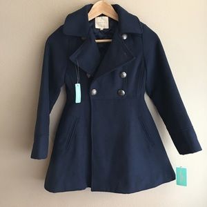 Cooper Key Navy Blue Military Fit & Flare Jacket